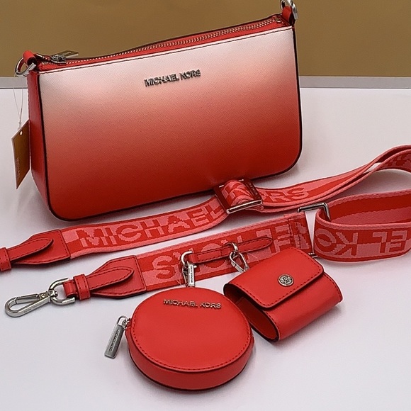 Michael Kors Jet Set Travel Tech Attached with Adjustable Coral Reef Crossbody - Picture 11 of 16